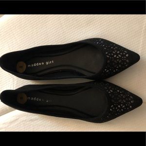 Black and a Silver Madden Girl Flats